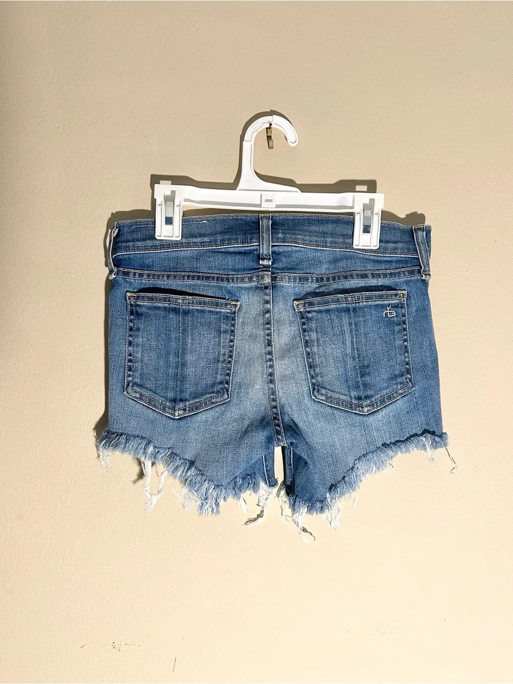 Rag & Bone Blue Distressed Denim Jean Cutoff Shorts Sz 24